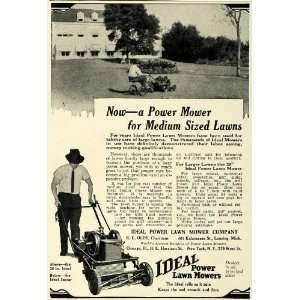 1922 Ad Ideal Power Push Riding Lawn Care Mowers Landscaping Tools R 