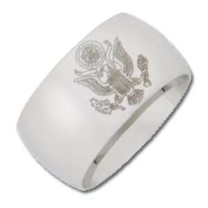  12mm Bright Finish Stainless Steel Army Ring Jewelry
