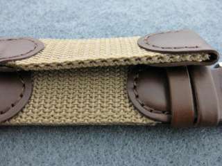 20mm WENGER SWISS ARMY Leather Nylon Strap Band Brown  