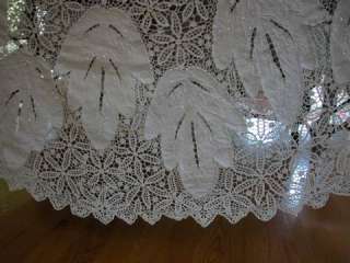 cotton hand crochet and embroidery tablecloth white 86 diameter round