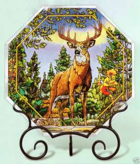 DEER BUCK STANDING PROUD 12 TABLE TOP PANEL with STAND  