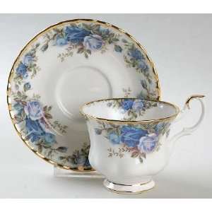  Royal Albert Moonlight Rose Footed Cup & Saucer Set, Fine China 