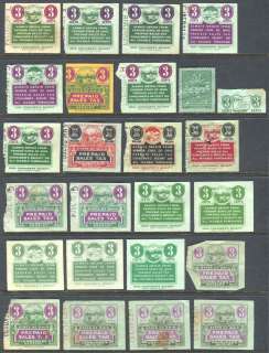 OHIO Sales Tax Stamps lot of 248 used halves  