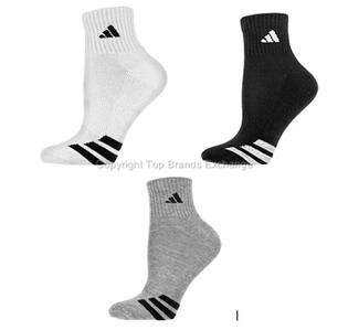 pr Adidas Athletic Quarter Socks Sz 6 12 Tennis Golf Running White 