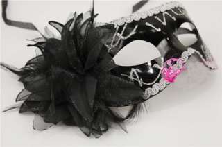 Hen Party Mask Venetian Costume Masquerade Night Out Feather flower 