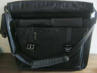 Targus Black Computer Laptop Carrying Bag Canvas and Leather Holds up 