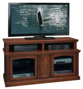Deluxe Two Tier Light Brown Cherry TV Console  