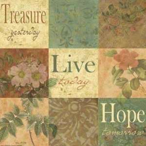 Shabby Chic 9 Patch   Treasure Live Hope by Grace Pullen. Size 18.00 X 
