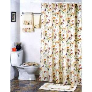  Fabric Printed 7 PC BUTTERFLY Shower Set 