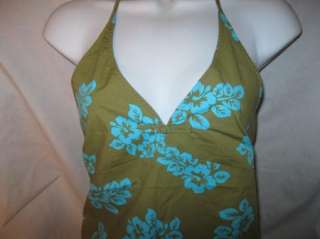 OLD NAVY TINY FIT STRETCH HALTER TOP JR WMNS M TROPICAL  