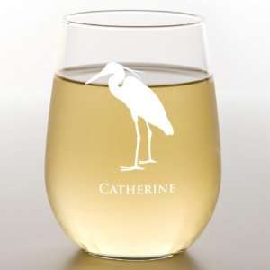  Heron Silhouette Stemless Wine Glass