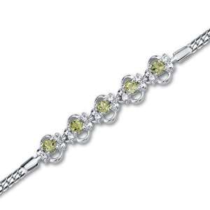 Trendy & Simple 1.50 carats total weight Round Shape Peridot & White 