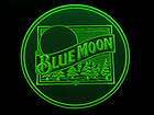 2x cc109 g Blue Moon Neon Green 3D Engraved Coasters Bar Beer