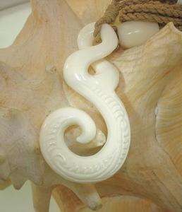 Genuine Maori 3D Twist Koru Rebirth Cow Bone Pendant #5  