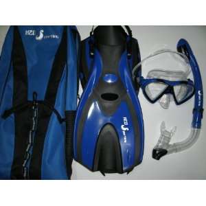  H2O Sporting Snorkel Set   Silicone Mask, Dry Top Snorkel 