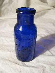 Vintage Bromo Seltzer Cobalt Blue Glass Medicine Bottle  