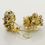 Magnificent Vintage 14K Yellow Gold Diamond Earrings  