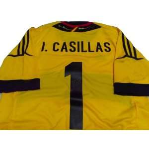  I.casillas #1 Spain Gk Spain Yellow Soccer Jersey Football 