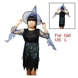  Girl Halloween Costumes Spider Witch Mini Dress Green 