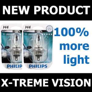 PHILIPS X TREME EXTREME VISION H4 NEW HEADLIGHT BULBS  