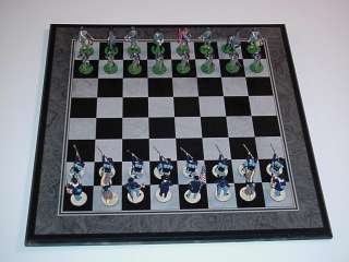 Russian Made Hand Painted Pewter Civil War Chess Set  