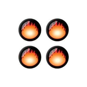  Fire Fireball   Wheel Center Cap 3D Domed Set of 4 Stickers 