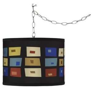 Swag Style Palette Squares Shade Plug In Chandelier