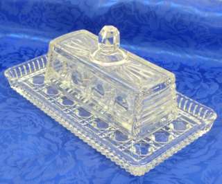 Indiana Glass Windsor Quarter Stick Butter Dish Top + Tray/Plate 