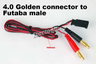 10 x 4.0GOLDEN CONNECTOR TO MALE WIRE PVC for FUTABA  