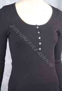 Old Navy Black Thermal Henley Top NWT  