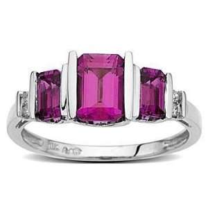  Pink Tourmaline Ring in 14K White Gold with Diamonds 