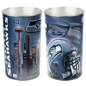   Seahawks Waste Paper Trash Can   NFL Trash Cans