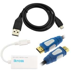  MHL Micro USB Male to HDMI Female Adapter + HDMI Cable & Micro USB 
