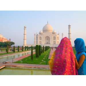  Hindu Women with Colorful Veils at the Taj Mahal, Agra 