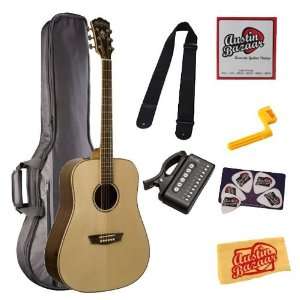  Washburn WD25S Dreadnought Acoustic Guitar Bundle with Gig 