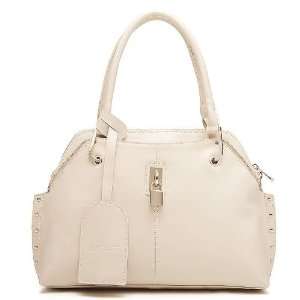   Satchel Shoulder Bag Bowling Handbag Tote Lock Women White 1170124 15