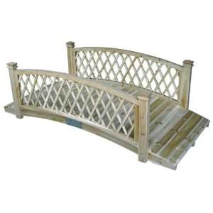   M1228972 6ft Natural Wood Lattice Garden Bridge Patio, Lawn & Garden