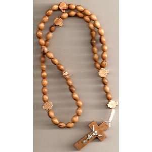  Olive Wood Cord Rosary with Oval Beads Arts, Crafts 