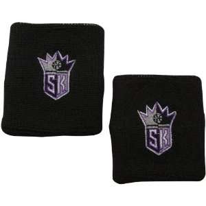  NBA Sacramento Kings 2 Pack Team Logo Wristbands   Black 